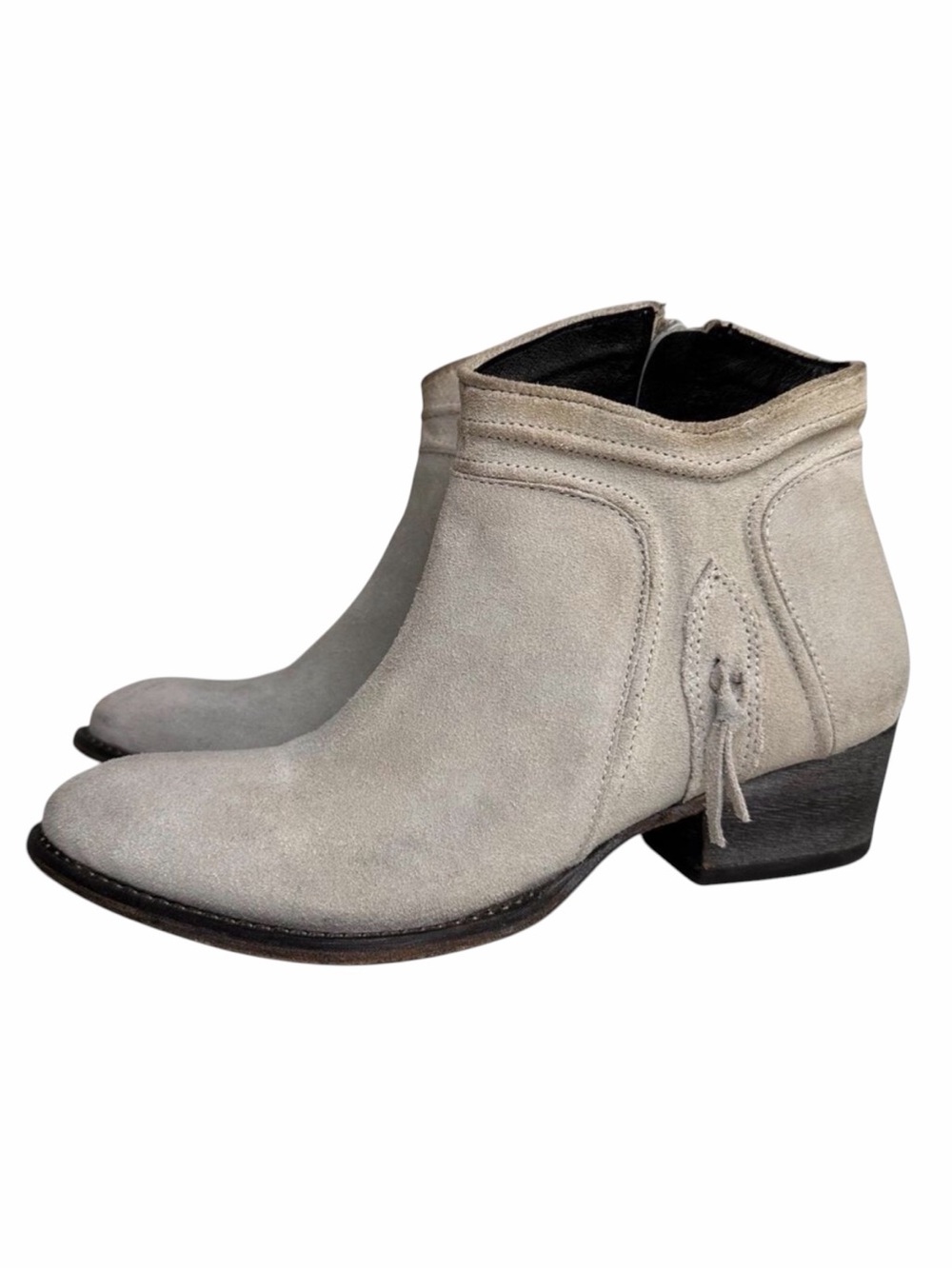 Rebels Beige Suede‎ Nubuck Leather Ankle Boots Western Boho Sz 8.5